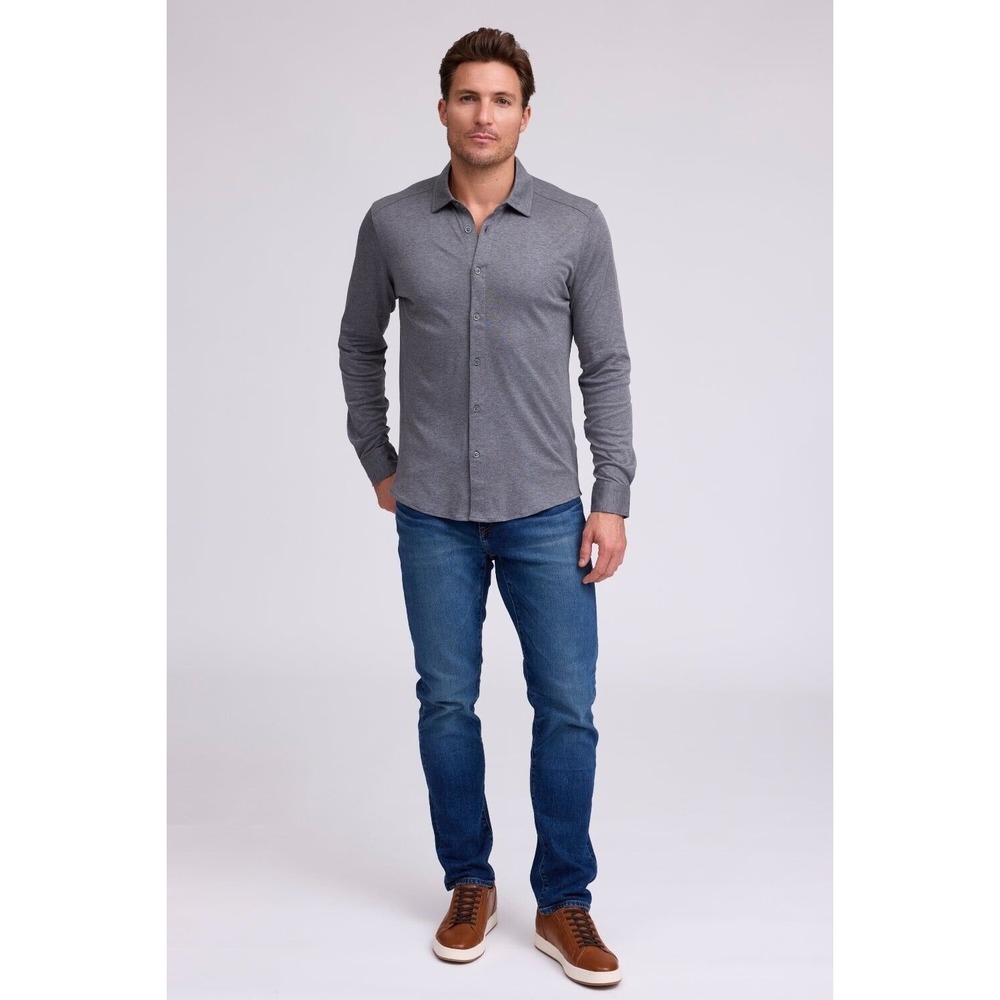 NWT Raffi Mens The Marquee Button Down Long‎ Sleeve Shirt in Espresso Size Large